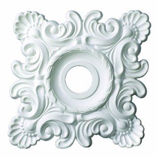 18 Inch Square Ceiling Medallion 3 5/8" ID White Primed Polyurethane #537 By Designer's Edge Millwork   Decorative Ceiling Medallions  