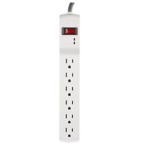 Belkin 8 ft. 6 Outlet Surge Protector with 850, 360 and 50K   White DISCONTINUED BSQ601bg08R DP
