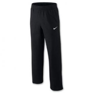 Nike Classic Swoosh Open Hem Fleece Pant   Boys Grade School   Black  Athletic Track Pants  Clothing