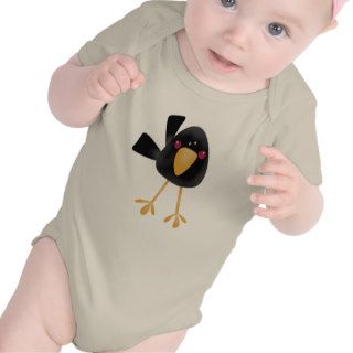 Cute Black Baby Crow Organic Baby Shirts