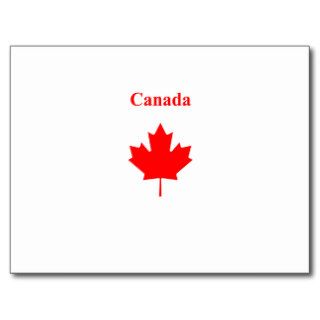 Canada Red Maple Leaf Bold Text Logo Postcards