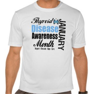 Thyroid Disease Awareness Month Butterfly Tee Shirt