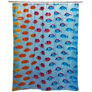 Famous Home Fashions Key Largo Lt Blue Shower Curtain 901957