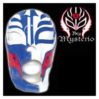 REY MYSTERIO BLUE & WHITE MASK KID SIZED REPLICA WRESTLING MASK Sports & Outdoors