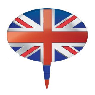 3d effect union jack British flag Cake Pick