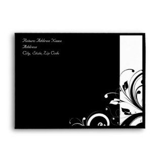 Black and White Reverse Swirl BLACK Envelope