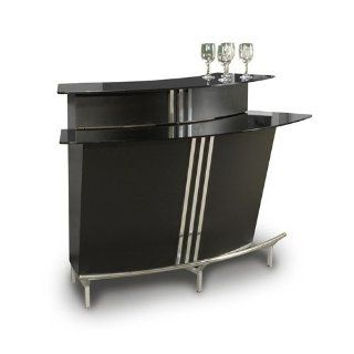 Chintaly Imports Broadway Black Glass Bar   Home Bars
