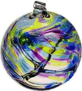 September Birthday Wish Birthstone Hanging Witch Ball Ornament 6" by Kitras Art Glass   Decorative Hanging Ornaments