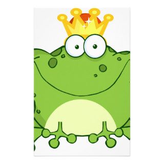 Green Frog Prince Cartoon Character Stationery Paper