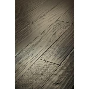 Shaw 3/8 x 5 in. Hand Scraped Western Hickory Slate Engineered Hardwood DH77700510