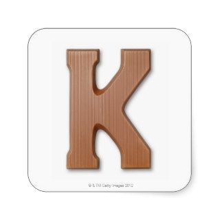 Chocolate letter k square sticker