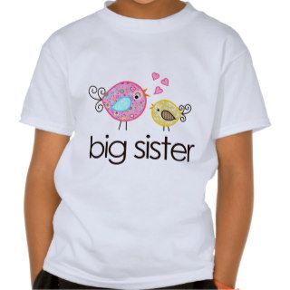 Whimsy Birds Big Sister T shirt Announcement