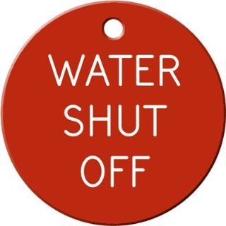 Water Shut Off, Plastic Tag, 2" x 2"  Blank Labeling Tags 