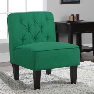 Tufted Emerald Green Slipper Chair Chairs