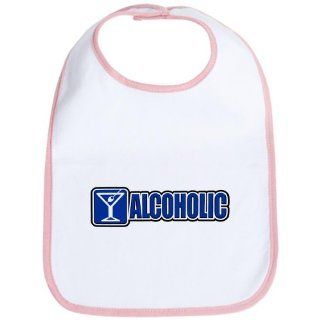 Baby Bib Petal Pink Drinking Humor Alcoholic Sign Baby