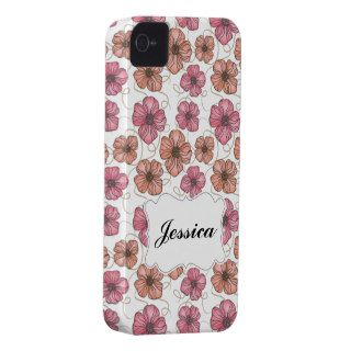 Designer White Floral Pattern Print Iphone Case iPhone 4 Covers