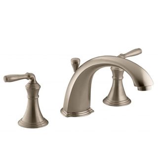Devonshire Brushed Bronze Deck mount Bath Faucet Trim with Lever Handles Kohler Bathroom Faucets