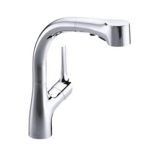 KOHLER Elate 1 , 2 , 3 or 4 Hole Single Handle Pull Out Sprayer Kitchen Faucet in Polished Chrome K R13963 SD CP