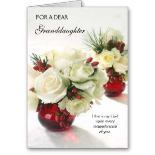 A Happy Christmas Granddaughter Card Roses
