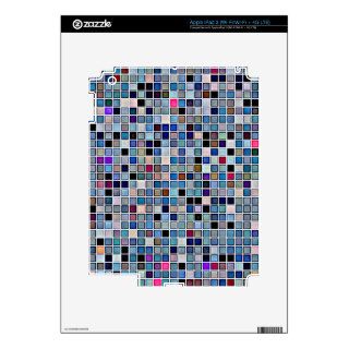 Distressed Funky Blue 'Bathroom Tiles' Pattern iPad 3 Decal