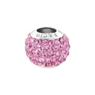 Bacio Plain Dazzling Swarovski Pink Bead. Great Compatibility. Made in Italy Jewelry