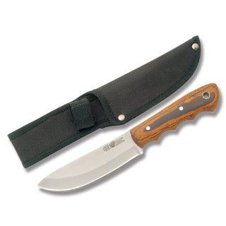 Frost Cutlery & Knives BVR542PW Beaver Creek Skinner Fixed Blade Knife with Finger Grooved Brown Pakkawood Handles  Hunting Knives  Sports & Outdoors