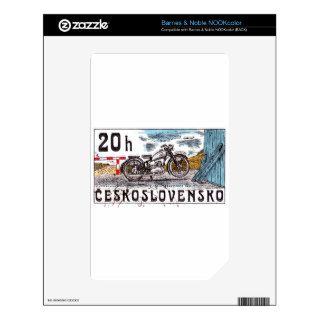1975 Czech Strakonice Motorcycle Postage Stamp Decals For NOOK Color
