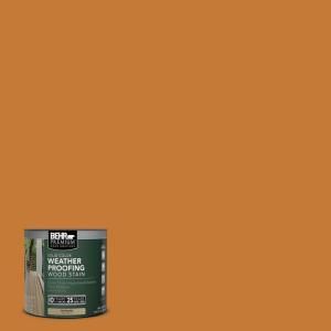 BEHR Premium 8 oz. #SC140 Bright Tamra Solid Color Weatherproofing Wood Stain Sample 501316