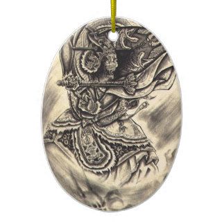 Cool classic vintage japanese demon ink tattoo christmas ornaments