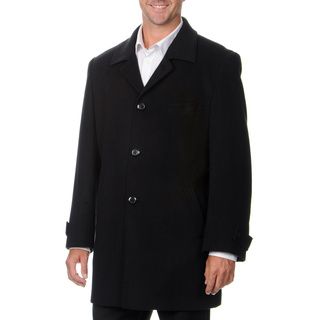 Montefino Men's 'Russel' Black Cashmere and Wool Blend Top Coat Montefino Coats