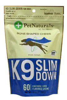 Pet Naturals of Vermont K9 Slim Down Bone Shaped Chews, 60 Count, 10.58 Ounce  Pet Bone And Joint Supplements 