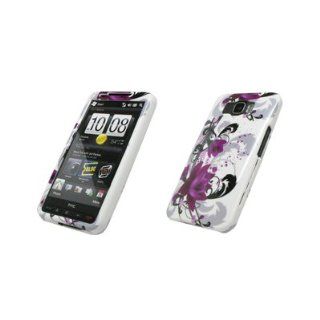 Premium Purple Flowers Design Snap On Cover Hard Case Cell Phone Protector for HTC HD2 [Accessory Export Brand Packaging] Cell Phones & Accessories