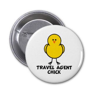 Travel Agent Chick Pins
