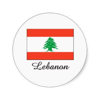 Lebanon Flag Design Round Stickers