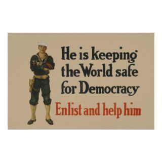 Enlist And Help Him US Navy Poster