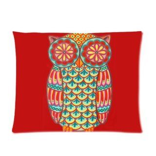 Cool Colorful Tattoo Wise Owl With Funny Glasses Custom Pillowcase Standard Size 20x26 CP 559  