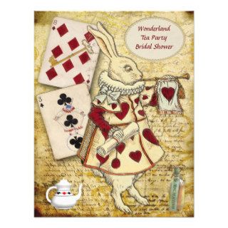 Vintage Alice in Wonderland Rabbit Bridal Shower Personalized Invitations