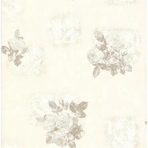Brewster 8 in. W x 10 in. H Distressed Rose Print Wallpaper Sample 282 64041SAM