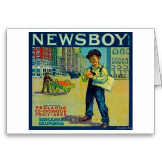 Newsboy Orange LabelRedlands, CA Cards