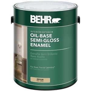 BEHR 1 gal. Med Oil Based Semi Gloss Enamel Interior/Exterior Paint 384001