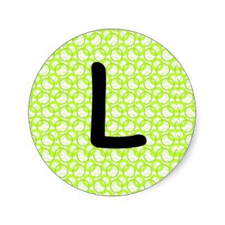 KRW Cool Lime Circle Letter L 1.5 Inch Sticker