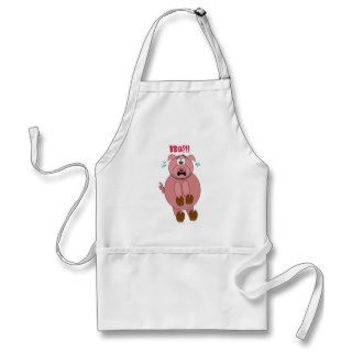 Scared Cartoon Pig Funny BBQ? Grilling Apron