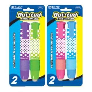 BAZIC Dot.ted   Retractable Stick Erasers (2/Pack) Case Pack 144  Writing Pens 