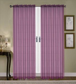 Editex 88PANEL9003 95 in. Monique Voile Panel in Purple   Window Treatment Curtains
