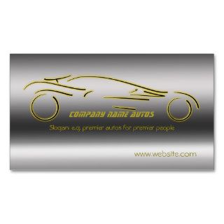 Autotrade Car   Gold Sportscar on steel effect Business Card