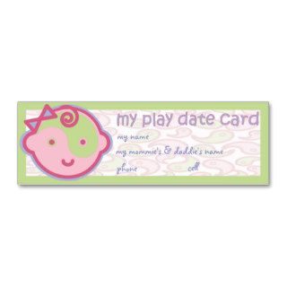 Yoga Speak Baby  Play Date Card Business Card Templates