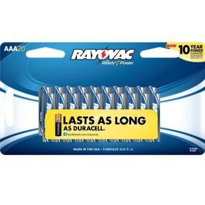 Rayovac AAA 20 Alkaline Pack 824 20SCTF