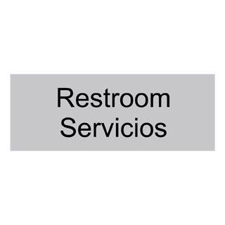Restroom With Symbol Engraved Sign EGRB 545 BLKonSLVR Restrooms  Business And Store Signs 