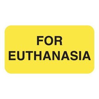 For Euthanasia 1 5/8" x 7/8" Fl Yellow Label (Roll of 560)  File Folder Labels 