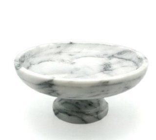 EVCO International 74754 White Marble 10 in. x 10 in. Fruit Bowl on Pedestal, White Serving Bowls Kitchen & Dining